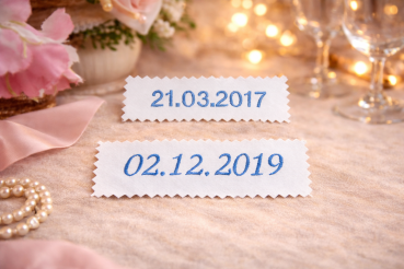 Stickerei Datum für Taufkleid personalisiert