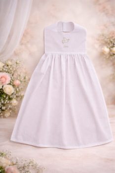 Taufaufleger mit Motiv und darunter Name in gold