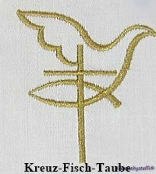 Motiv Kreuz-Fisch-Taube in gold