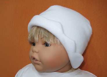 Wintertaufe Taufmütze aus Fleece mit Wellen Umschlag