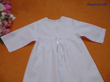 Kurzes Taufkleid Oberteil Spitze + Satin + Kreuz