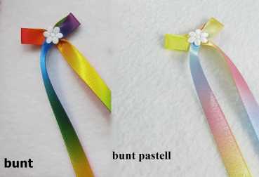 Satinschleife bunt und bunt pastell