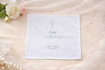 Tuch Taufe Stickerei Motiv Glassteine Name + Datum