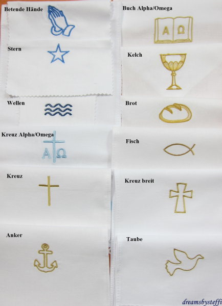 Ansicht der Auswahl der verfügbaren Stickmotiven