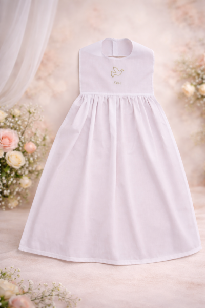 Taufaufleger mit Motiv und darunter Name in gold