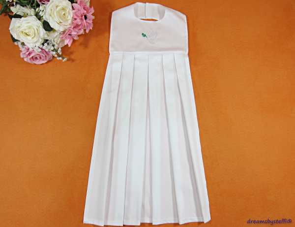 Taufaufleger Falte Motiv silber Taube mit grünem Zweig