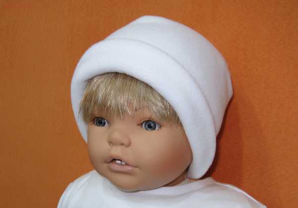 Wintertaufe Taufmütze aus Fleece mit Umschlag