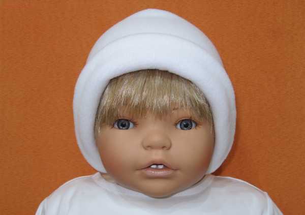 Wintertaufe Taufmütze aus Fleece mit Umschlag