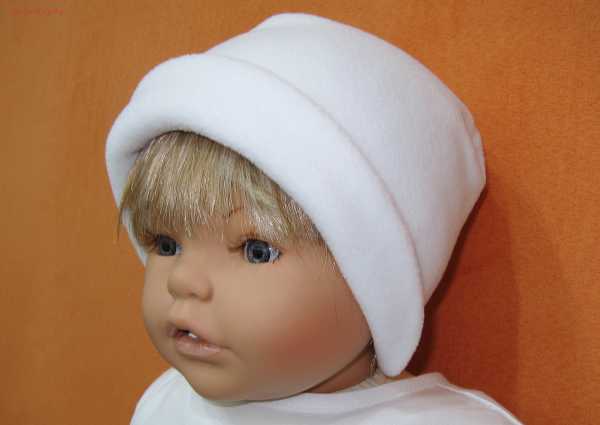 Wintertaufe Taufmütze aus Fleece mit Umschlag