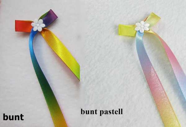 Satinschleife bunt und bunt pastell