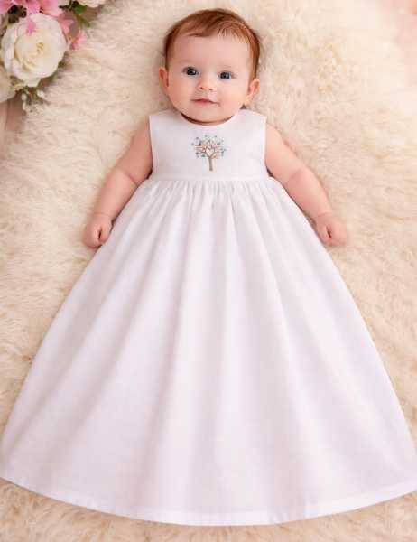 Taufaufleger Taufkleid Motiv gestickt "Lebensbaum" bunt